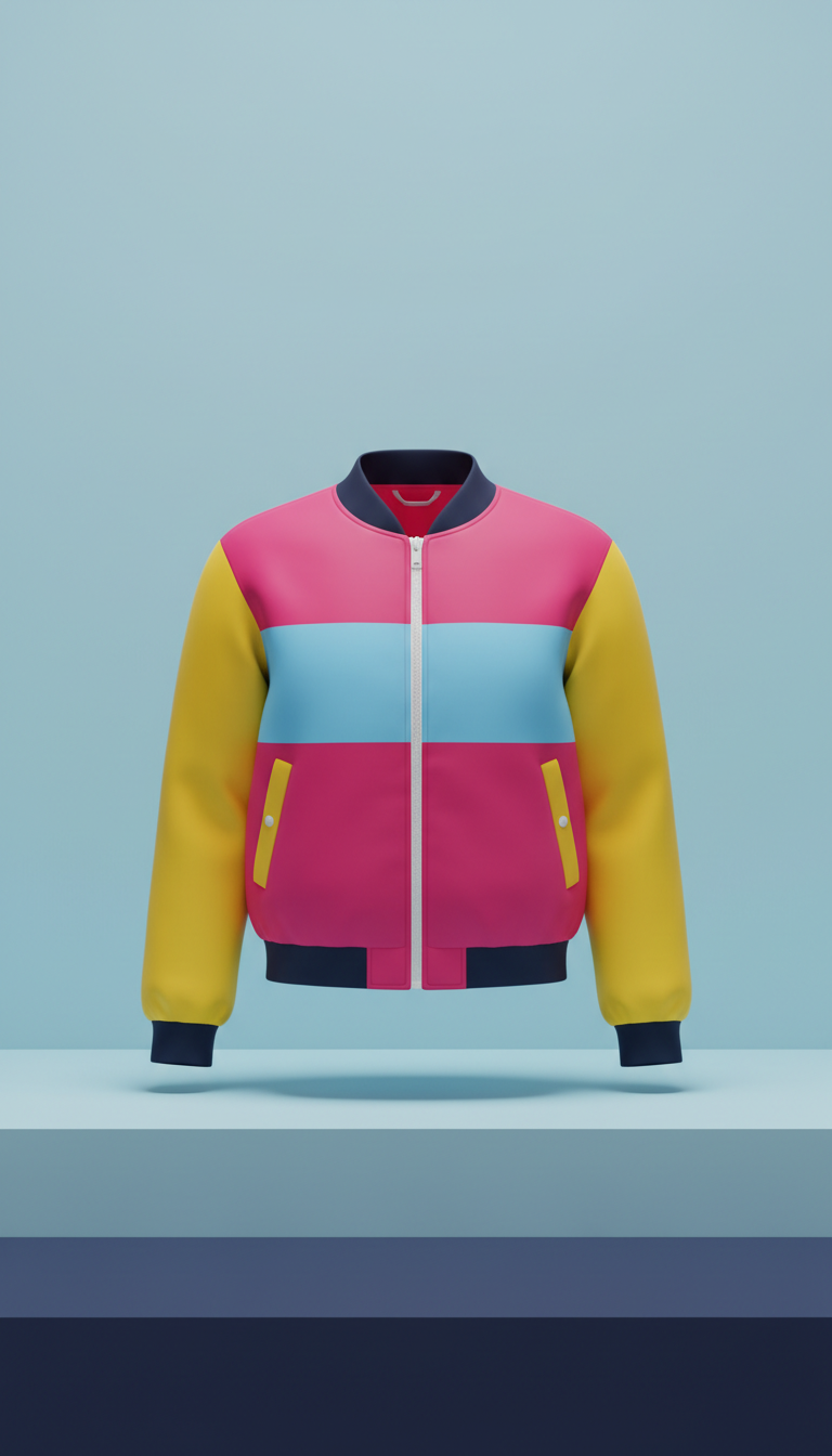 Color-Blocked Bomber Jacket
