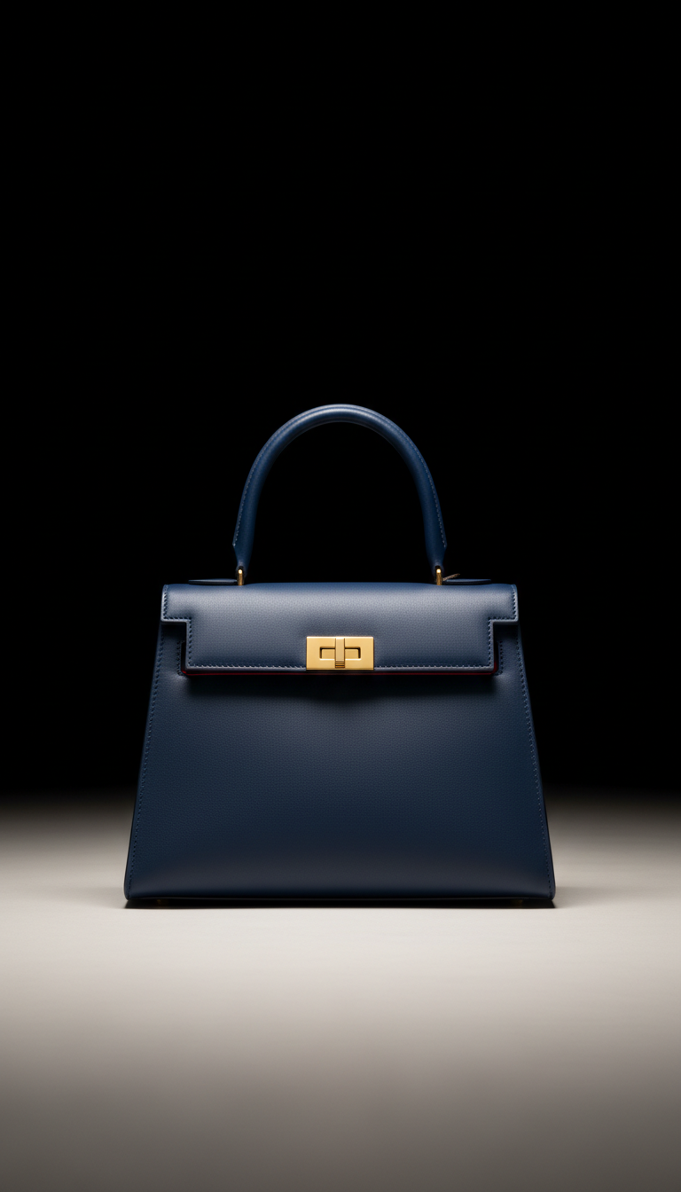 Structured Capri Blue Handbag
