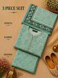 Mint Green Printed 3 Piece Unstitched Lawn Suit – Dupatta, Kameez & Shalwar