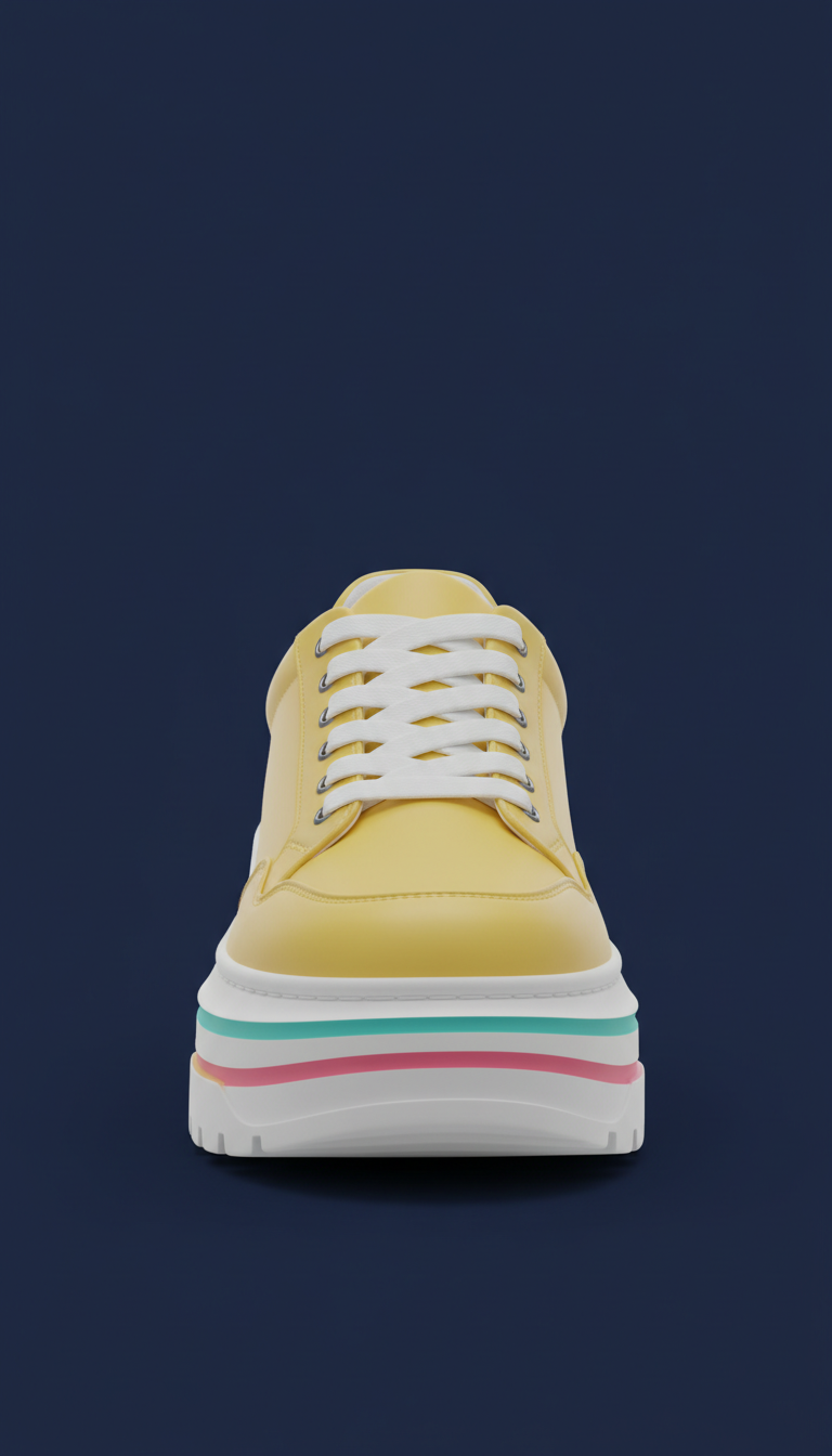 Chunky platform sneakers in pop yellow