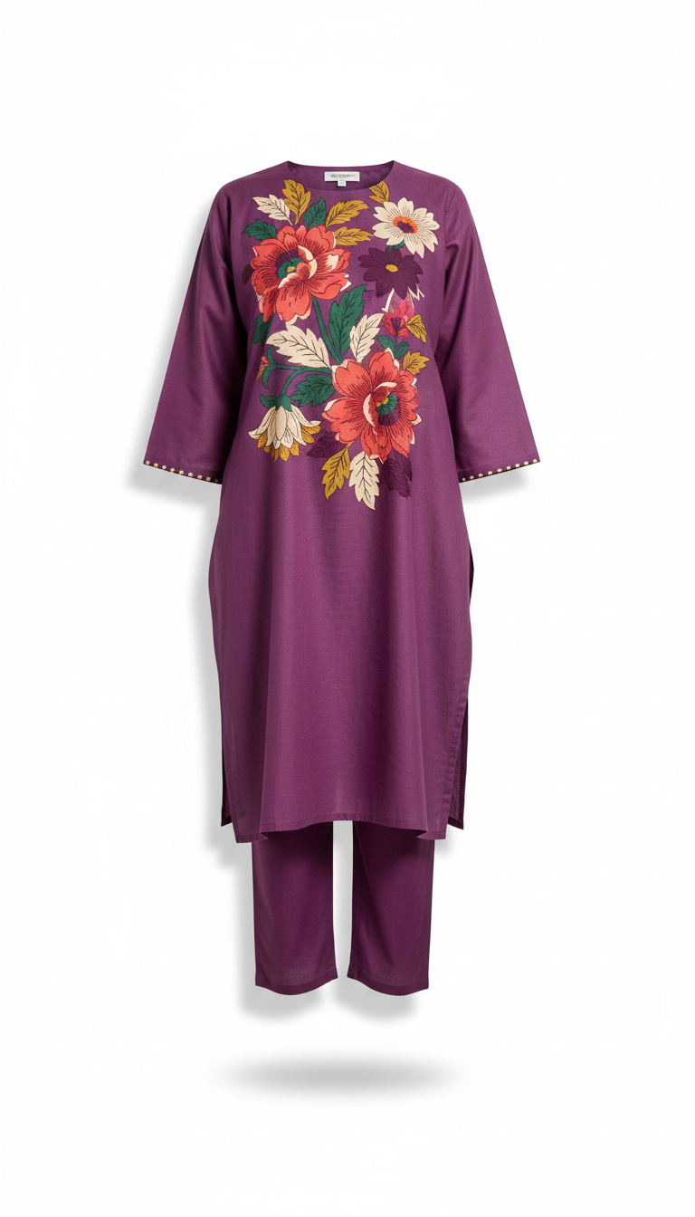 Orchid Purple signature summer lawn suit