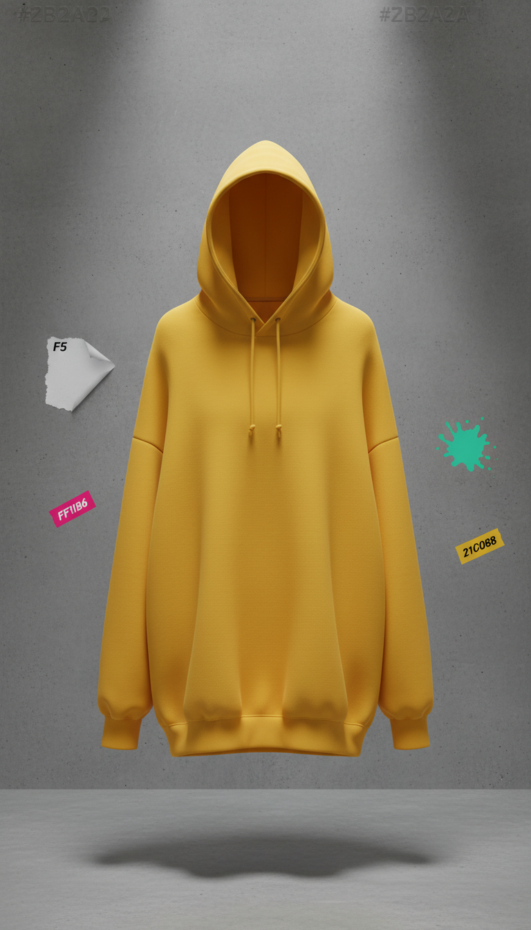 Oversized Sticker Yellow Hoodie