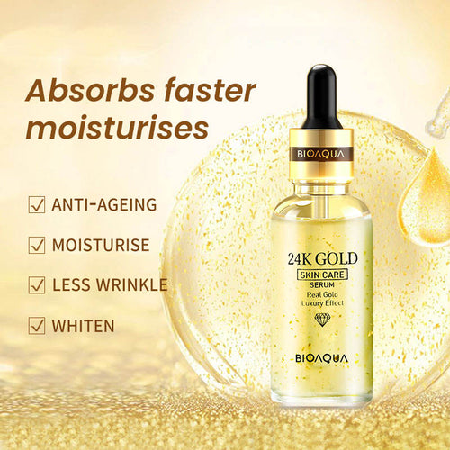 24K Gold Serum with gold and sodium hyaluronate ingredients