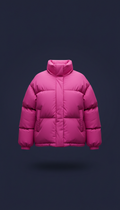Oversized puffer jacket in electric fuchsia