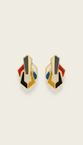 Geometric Gold Accent Earrings