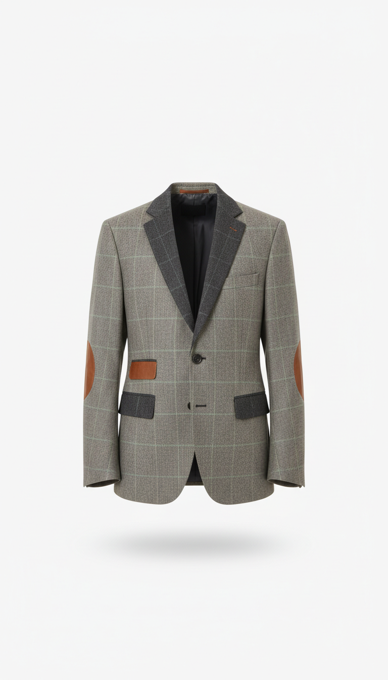 Tailored Wool Jacket with Contrast Lining