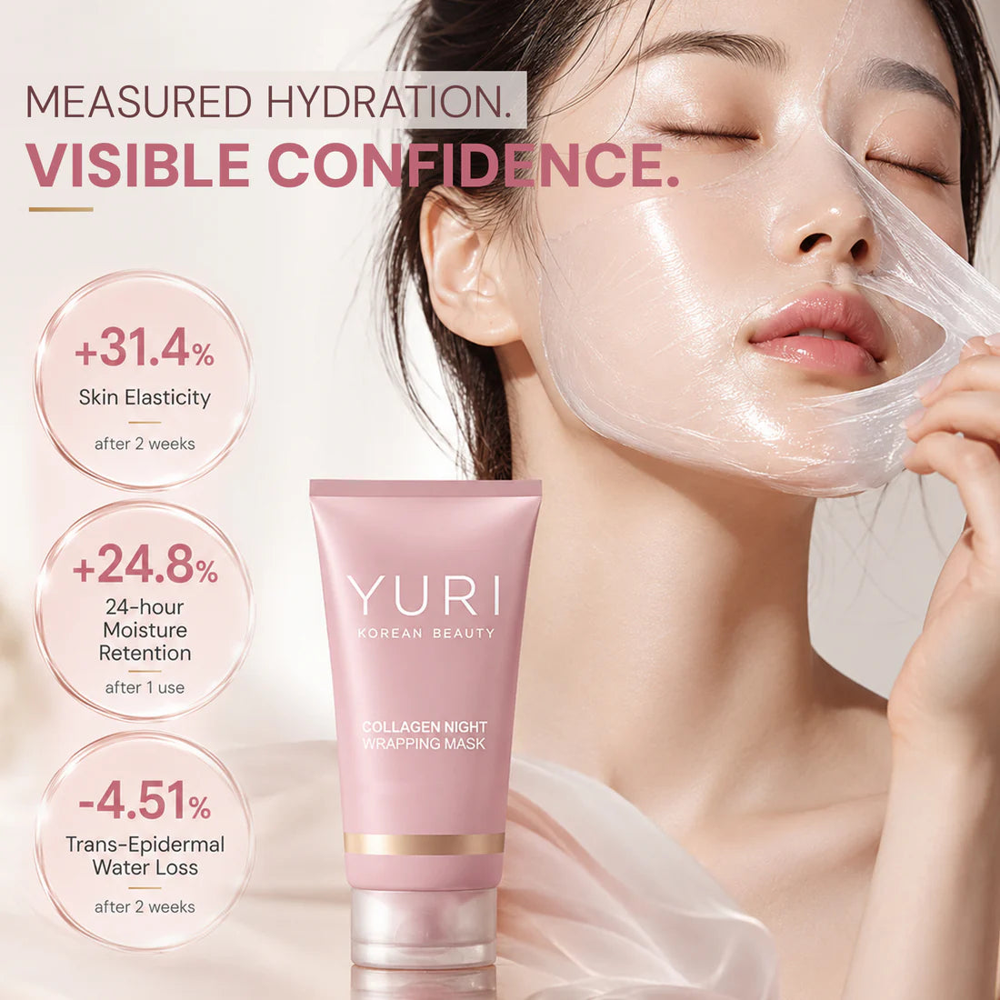 YURI Collagen Night Wrapping Mask with applicator brush