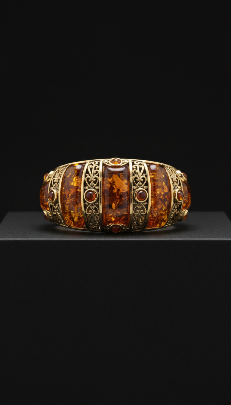 Gilded Amber Statement Cuff