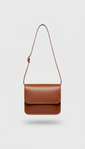 Minimalist Leather Crossbody Bag with Magnetic Closure