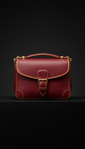 Crimson Edge Leather Shoulder Bag
