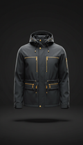 Gold-Accented Technical Jacket