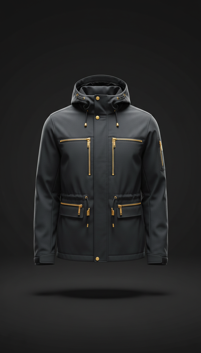 Gold-Accented Technical Jacket
