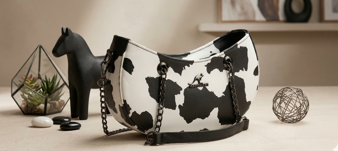 Kangol Cow Print Chain Shoulder Bag