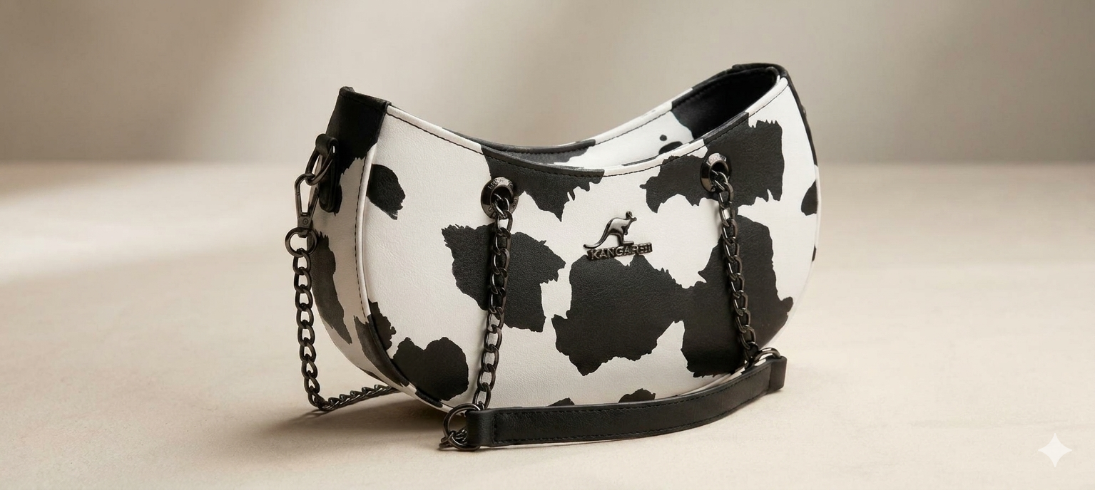 Kangol Cow Print Chain Shoulder Bag - product shot